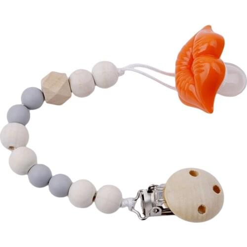 Wooden Pacifier Clips Non-toxic Soother Clips Baby Pacifier Holder Teething Toy Attache Sucette Dummy Clip