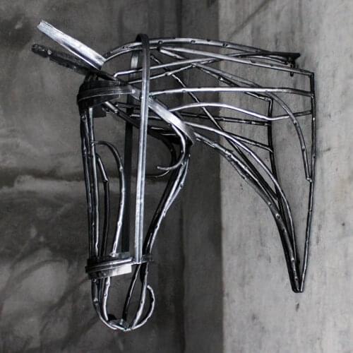 Horse Head Vintage Style Wall decor Creative Home Accessaries Metal Animal Head Statues Innovative Iron Abstract decoration