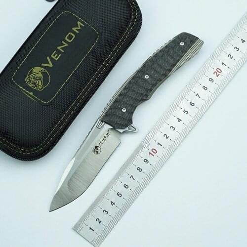 KEVIN JOHN KNIFE VENOM 2 M390 Blade Titanium Alloy+Carbon Fiber Handle Outdoor camping hunting Hunting pocket knives EDC tools