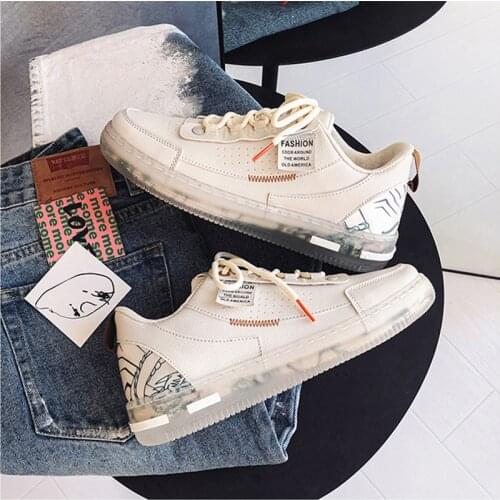 Air Force Series Mens White Shoes Fashion Men Casual Flattie Breathable Canvas Shoe Men Non-leather Air Cushion Sneaker