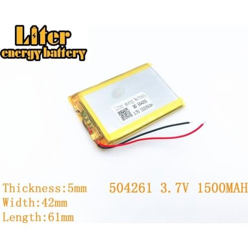 Liter energy battery 3.7V 1500mAh 504261 plug Lithium Polymer Rechargeable Battery For MP3 MP4 MP5 Lithium polymer battery