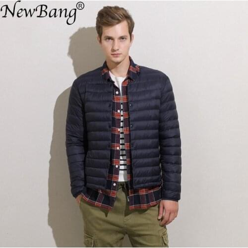 NewBang Matt Fabric Ultra Light Down Jacket Men Mens Down Jacket Slim Windproof Portable O-Neck Lightweight Coat Warm Liner