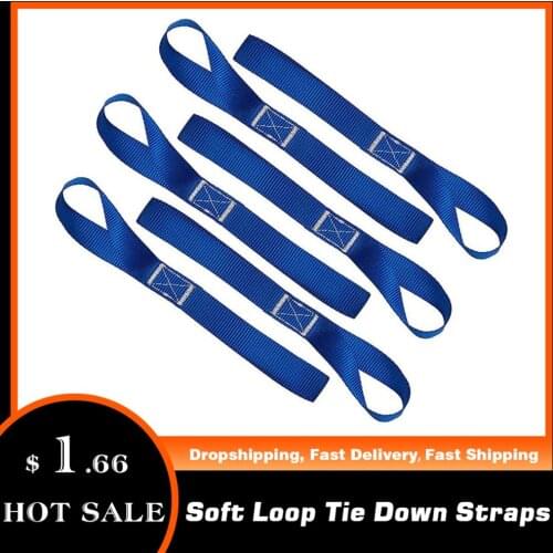 Soft Loop Tie Down Straps - 6 Pack - Loops For Securing ATV, UTV, Motorcycles, Scooters, Dirt Bikes, Lawn & Garden Equipment