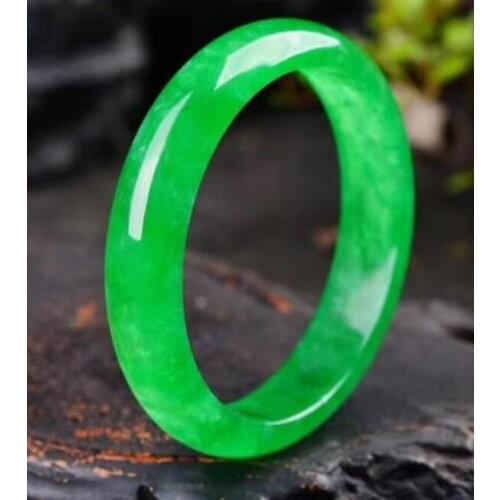 Natural Emerald Green Jadeite Jade Bangle Bracelet Handmade(Certificate delivery)
