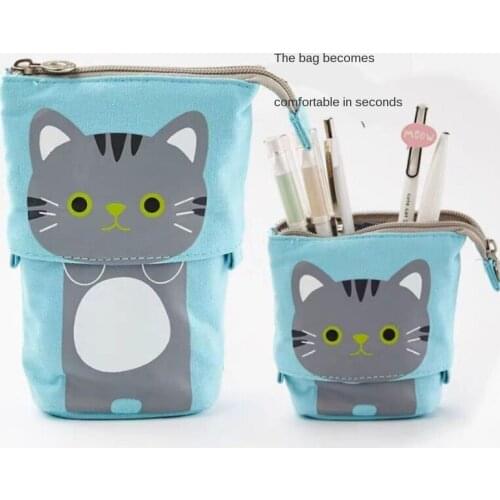 2020 New Pencil Fashion Supplies Pencil Storage Portable Flexible Case Box Gifts Cute School Christmas Cat Pencil Pouch