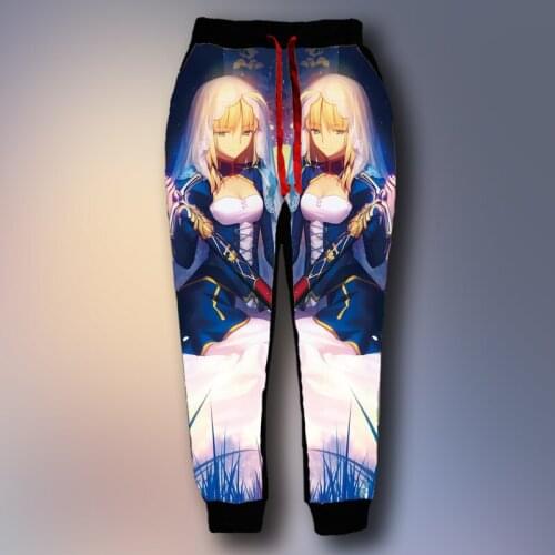 New Arrival Novelty Joggers Pants Fate/stay night Cosplay Arturia Pendragon Pants Harajuku Anime Mens Joggers