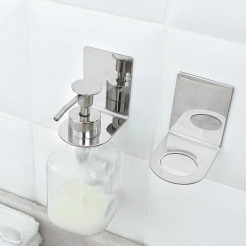 NEW Wall Mounted Shampoo Bottle Shower Gel Hand Sanitizer Shower Shelf Liquid Gel Soap Self Adhesive Holder Rack Hanger She D6K3