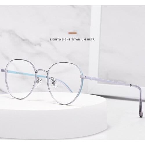 Pure Titanium Optical Spectacle Frame Round Retro Spectacle Frame Ultra Light Wide Brim Myopia Glasses Quadros Decorativos T3927