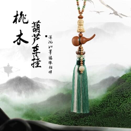 Peach wood gourd car pendants three-dimensional gourd rearview mirror pendants Tathagata car safety car pendants