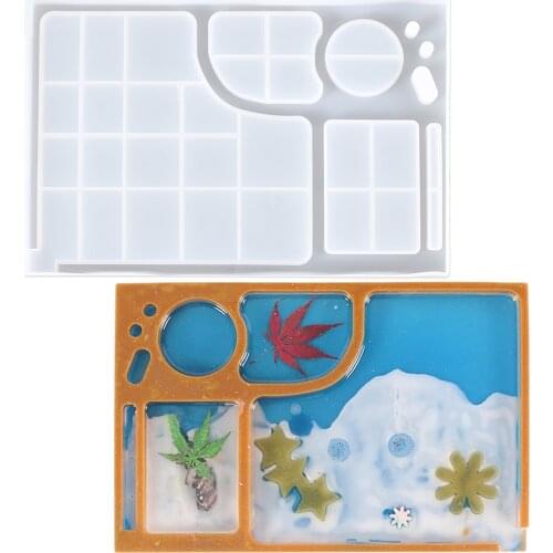 Makeup Tray Rolling Tray Silicone Epoxy Resin Mold DIY Ashtray Coaster Jewelry Storage Plate Casting Tools Home Decoration