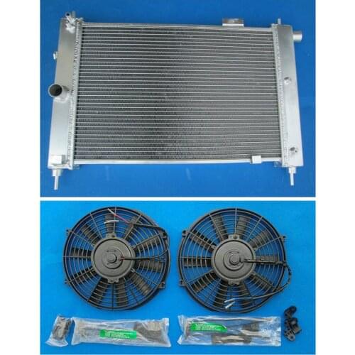 Alloy Aluminum Radiator+2*Fan For Vauxhall MK2 Astra 2.0 16v GTE 1983-1991 1983 1984 1985 1986 1987 1988 1989 1990 1991