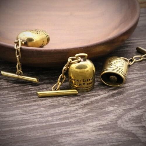 Lucky Bell Saint Michel Fob Keychain Pendant WWII Flight Jacket Charm Collector Halloween Cosplay Necklace Pendant Gift