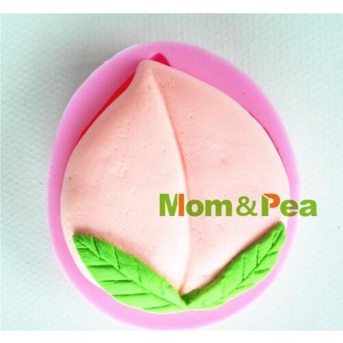 Mom&Pea 0900 Free Shipping Peach Shaped Silicone Mold Cake Decoration Fondant Cake 3D Mold Food Grade