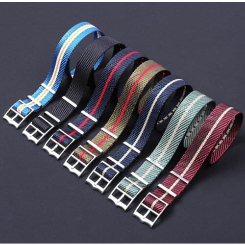 High-Grade 20mm 22mm Nylon Material Replacement Braided Nylon NATO Watch Bands For Tudors Adjustable Nylon Strap