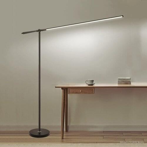 Nordic Modern LED Floor Lamps Simple Ins Bedroom Floor Standing Lamp Living Room Remote Control Standing Light Rotating Lighting