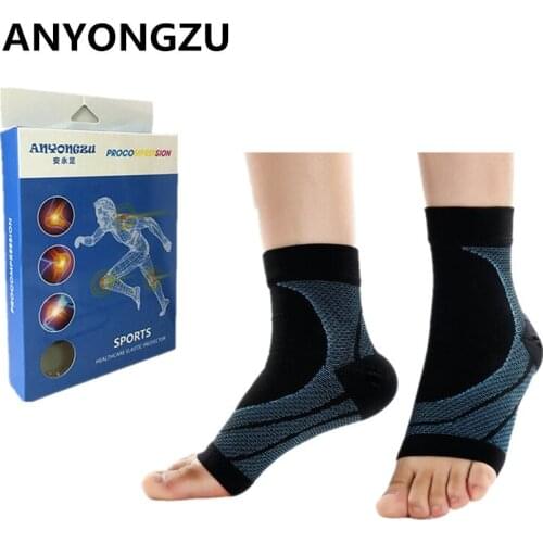 ANYONGZU Breathable High-end Stitching Knitting Open-toed Sports Ankle Protector Medical Compression Sock Sleeves With Gift Box