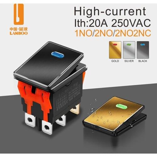 LANBOO 2822-2 high-current rocker switch aluminum panel waterproof IP65 with LED 9-24V