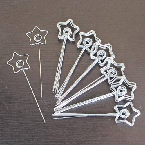 Lot 50pcs DIY star shape craft wire place card&picture&memo&note&photo holder clips,wholesale clay&cake clamp accessories