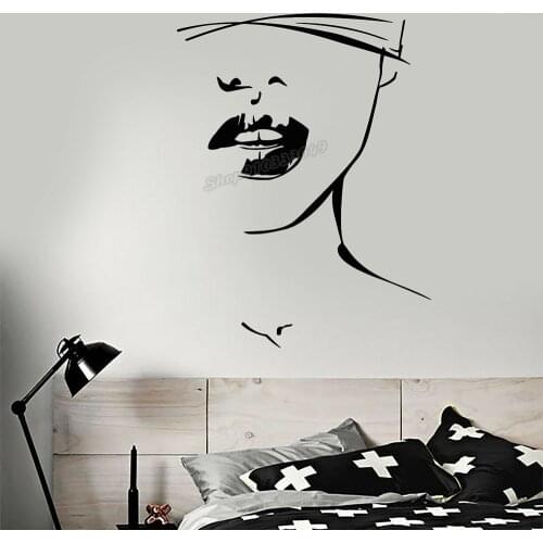 Women silhouette Wall Decal Hot Sexy Girl Face Lips Eye Patch Erotic Wall Stickers Vinyl Home Bedroom Decoration Poster B386