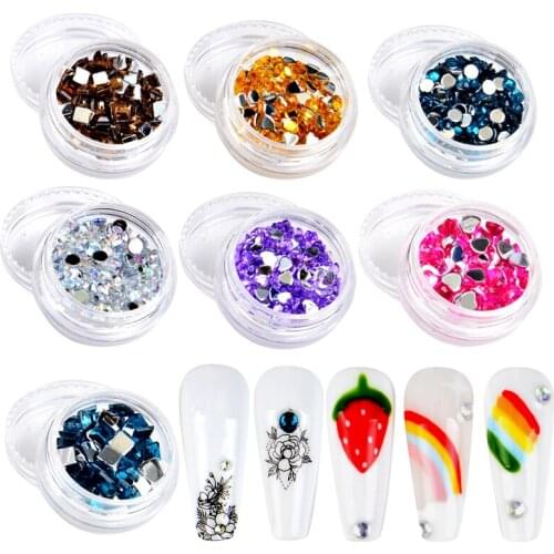 YZWLE 1 Box 3D Super Shiny Triangle/Star/Moon/Love Nail Art Decorations AB Chameleon Nail Glitter Sequins