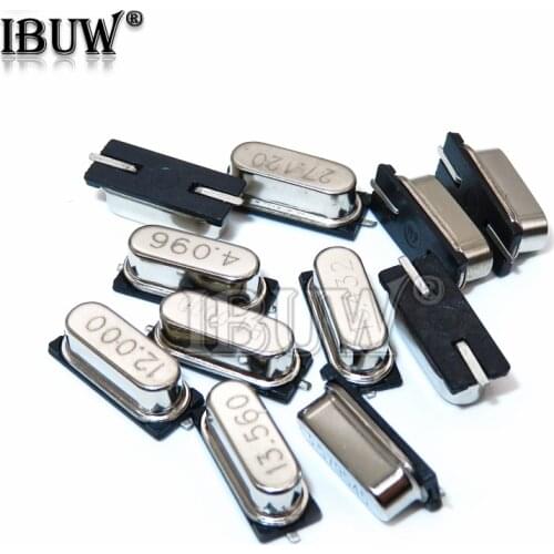 10PCS 4Mhz 6Mhz 8Mhz 12Mhz 16Mhz 20Mhz 24Mhz 4.000mhz 8.000mhz SMD Quartz Crystal Resonator Passive Oscillator HC49S