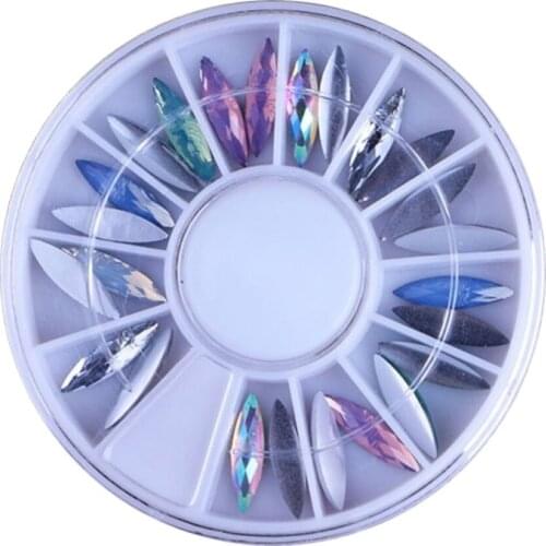 24Pcs/Wheel 3D Horse Eye Shape Acrylic Rhinestones DIY Nail Art Tips Decoration Manicure Nail Accessories 6 Colors #258191