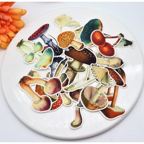 25pcs Hand Drawing Colorful Cute Mushroom stickers Notebook Planner Scrapbooking/Dairy Paper Sticker Plant pegatinas naklejki