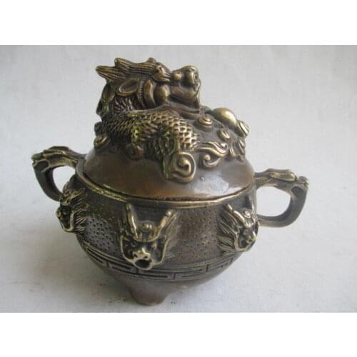 9.5 cm */China collection beautiful bronze incense burner, Kowloon/1
