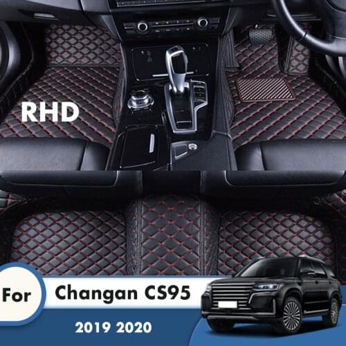 RHD Car Floor Mats For Changan CS95 2020 2019 Auto Interiors Accessories Styling Custom Leather Front & Rear Side Foot Pads Rug