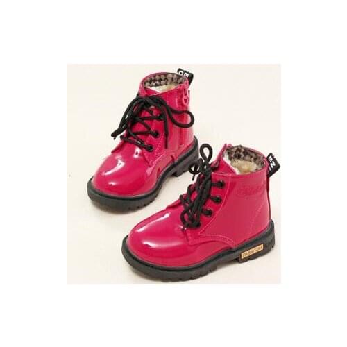 Children shoes boys girls Candy Color patent leather boots kids boots children girls boys Motorcycle boots size 21-35