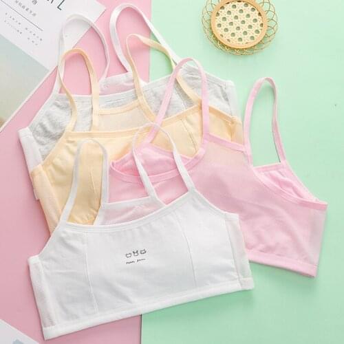Bras for Teenage Girls Tops Girls Summer Sports Bra Cotton Black Cotton Underwear Free Size Young Girls Clothing 8-16 Years Old