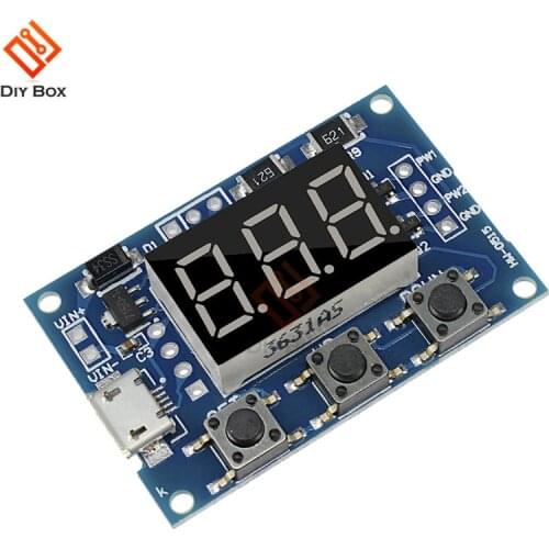 DC 5-30V Micro USB 5V Power Independent PWM Generator 2 Channel Dual Way Digital LED Duty Cycle Pulse Frequency Board Module