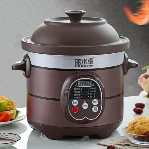 Electric Stew Cooker Household Automatic Smart Soup Pot Purple Sand Stew Pot Ceramic Electric Casserole Health Porridge A