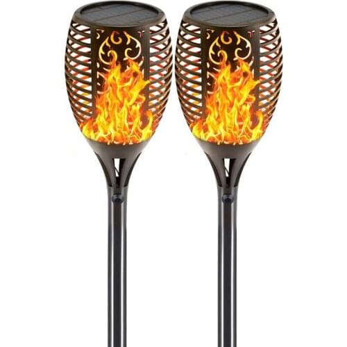 Thrisdar 96 LED Solar Flame Torch Light Waterproof Garden Flickering Flame Landscape Lawn Lamp Outdoor Solar Pathway Light