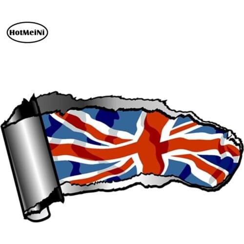 HotMeiNi 13cm x 5.8cm Small Pair Ripped Torn Metal Gash Design & Union Jack British Flag Vinyl Car Styling 3D Car Sticker