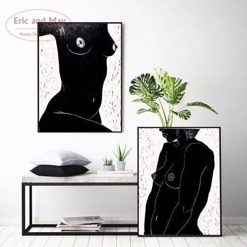 Naked Woman Canvas Art Print Painting Poster ,Nordic Minimalist Wall Pictures for Home Decoration, Living Room Wall Decor