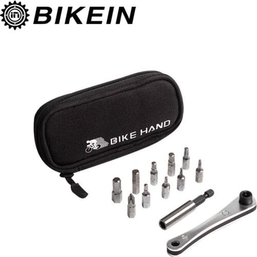 BIKEIN Bicycle Steel Alloy Dismounting Tools 10 in 1 Cycling Repair Tool Accessories MTB Bike Fix Mini Wrench With Bag