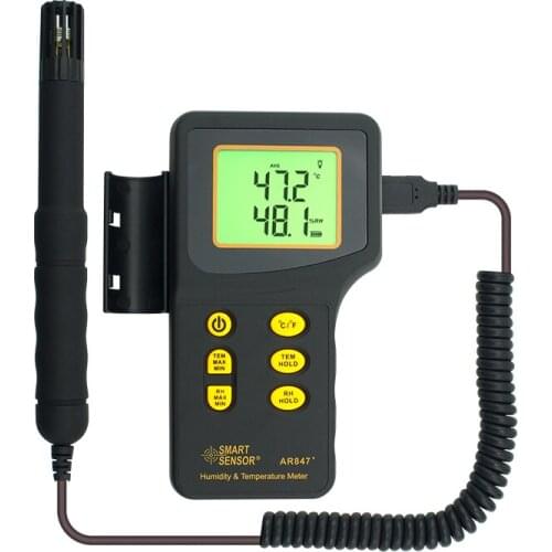 Smart Sensor AR847+ Split Hygrothermograph High-Precision K-Type Industrial Hygrothermograph Temperature Humidity Detector
