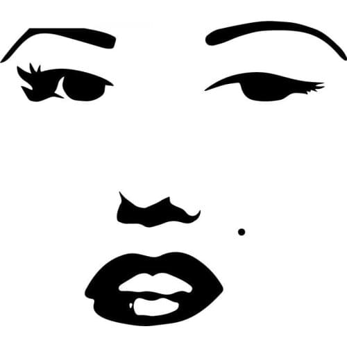 Beautiful Car Stickers Marilyn Monroe Face Fashion PVC Car Decoration Accessories Decals Creative Anti-UV Waterproof Black/white