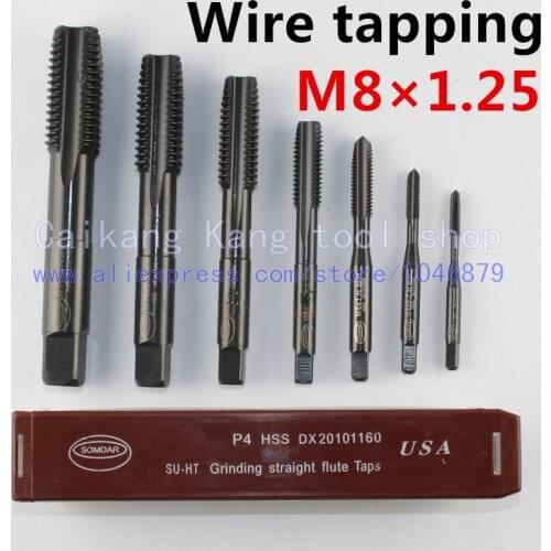 M8 * 1.25. Wire tapping. Straight flute taps. Material: HSS. Accuracy class: 6H. SOMDAR. M8 * 1.25
