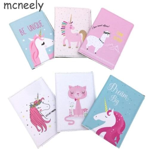 Lovely unicorn girl travel abroad passport bag protective cover waterproof credit card holder minimalist wallet card wallet