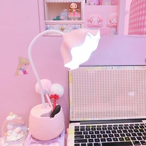 Lovely Flower LED Night Light Pen Holder Home Kids Bedroom Indoor Lighting Decor Lamp
