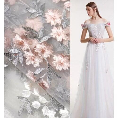 Fashion African Tulle Lace Fabric 2017 High Quality French Transparent Net Embroidered Nigerian Laces Fabric For Wedding Dress