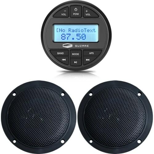 Marine Stereo Bluetooth Receiver Boat Audio System Radio FM AM MP3 Player For ATV RV Yacht Motorcycle+4inch Waterproof Speaker
