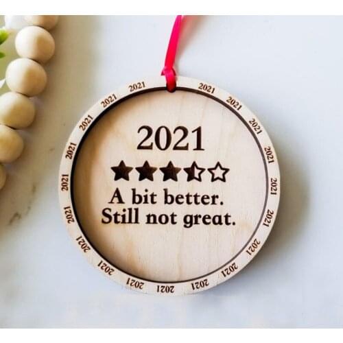 2021 A bit better.Still not great. Christmas wooden Bauble,Christmas Ornament,Christmas gift,Christmas Tree Ornaments