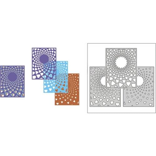 New 2021 Layer Diamonds Swirl Background Plate Metal Cutting Dies for Scrapbooking and Card Making Embossing Craft No Stamps Set