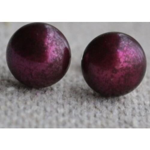 New Arrival Favorite Pearl Jewelry 8.5-9mm Claret Genuine Freshwater Pearl Silver Stud Earrings Fine Jewelry Charming Lady Gift