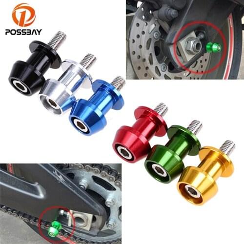 POSSBAY 10mm Aluminum Motorcycle Stand Swingarm Spools Slider Stand Screws Universal Motorbike for Yamaha Honda Harley Suzuki
