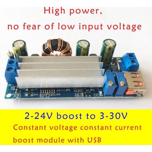 DC DC Boost Converter 2-24v to 3-30v 4A 80w CC CV Power Module Adjustable Regulated power supply 3.7V 6V 9V 12V With USB Output