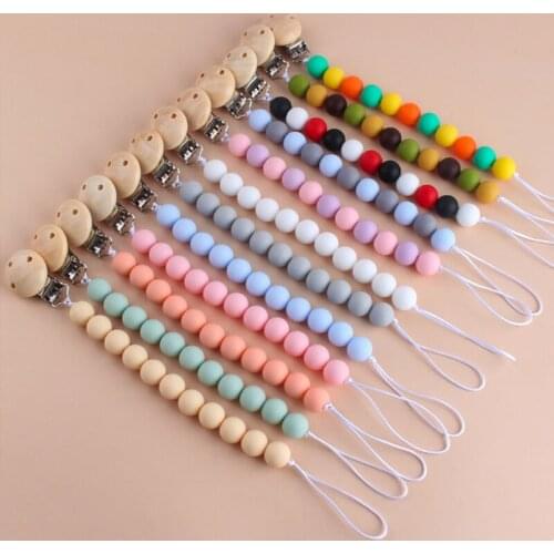 Baby Infant Toddler Dummy Pacifier Silicone Soother Nipple Clip Chain Holder Strap Baby Chew Toy Baby Teether Teething Chain